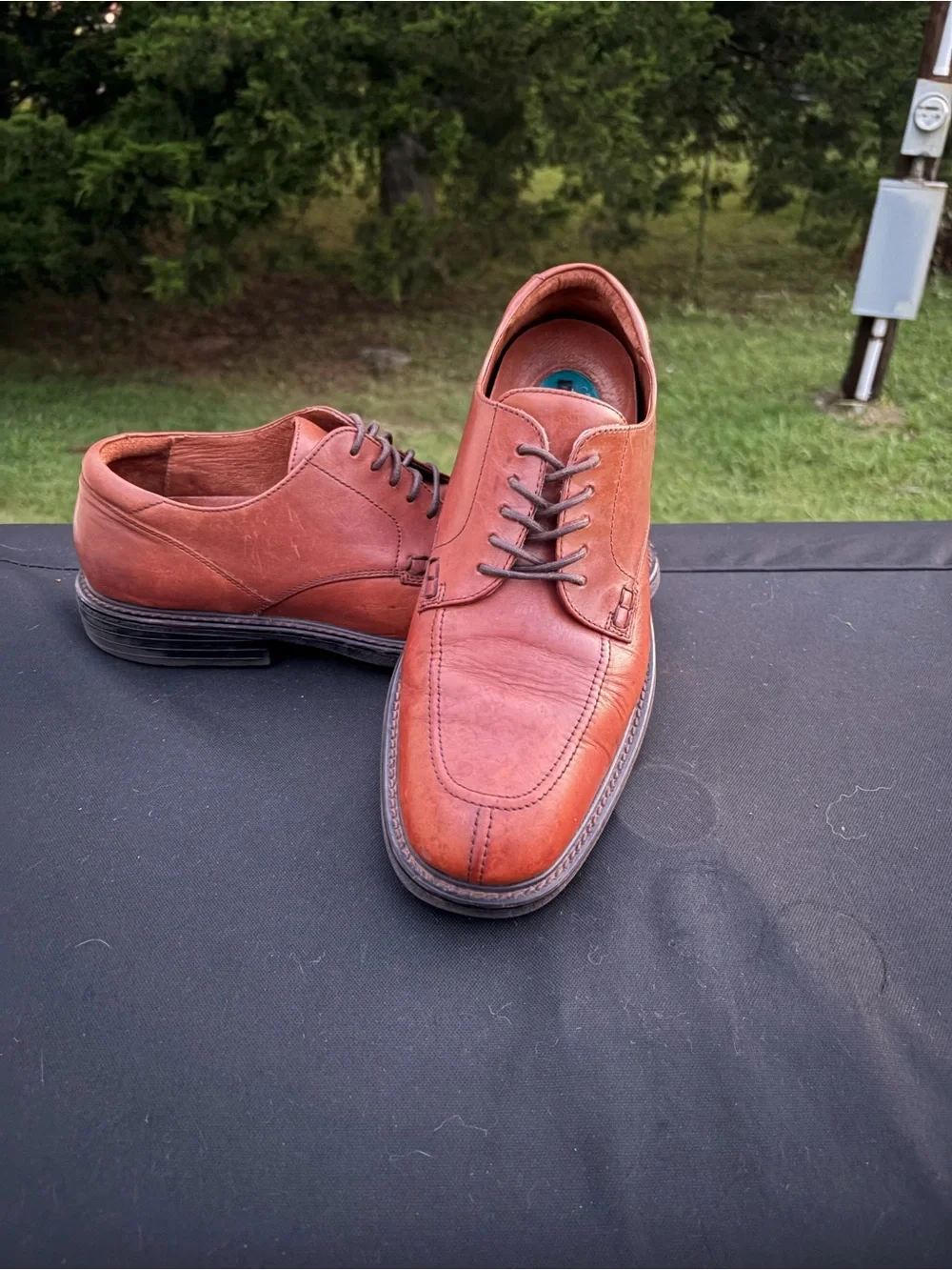 Florsheim Comfortech Brown Leather Split Toe Oxford Derby Dress Shoes Sz 10
